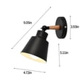 thumbnail image 3 of Yhmxh Wall Decor Wall Lights Wall Lamp Wall Sconce 9 In Wall Lamp Black Wall-mounted Bedside Table Iron Art Plain Aisle Wall Lamp Suitable for Bedroom Bedside Aisle Study (light Source Not Included), 3 of 8