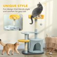 thumbnail image 4 of PawHut Cat Tree, 31.5" Cat Tower for Indoor Cats with Plush Perch, Blue, 4 of 10