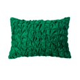 thumbnail image 1 of The HomeCentric Designer Green 12"x18" (30x45 cm) Lumbar Pillow Covers, Velvet Knotted & Textured Oblong Pillows For Couch, Solid Pattern Modern Style - Emerald Waters, 1 of 4