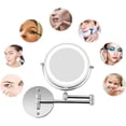 thumbnail image 3 of Wall Mount Makeup Mirror, 10X Magnifying Two Side LED Lighted Vanity Mirror for Bathroom, 360° Rotatable, USB Rechargeable and 7 Inch Extendable Arm,Chrome, 3 of 8