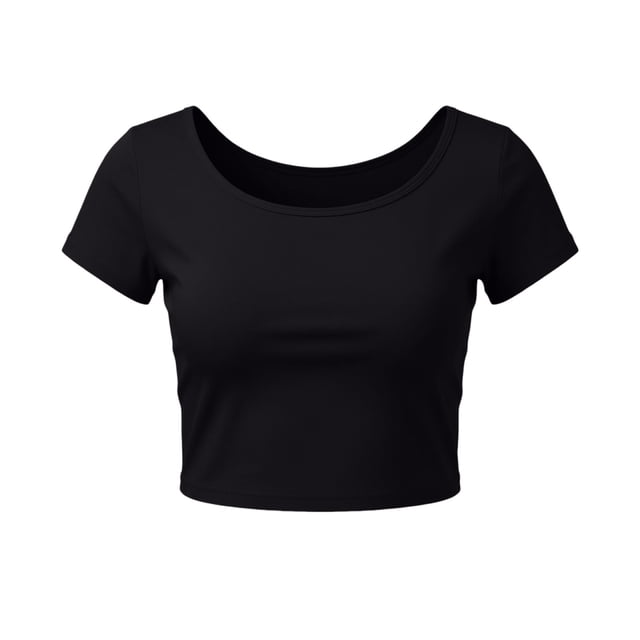 VSSSJ Hauts Courts pour Femmes Manches Courtes Col Rond Extensible Chandail Décontracté Ajusté Uni Confortable Été Basique T-Shirts Courts Noir Taille Unique