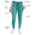 thumbnail image 4 of Adar Women's Sweetheart V-Neck Scrub Set, Heather Hunter, 3X, 4 of 7
