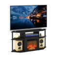 thumbnail image 4 of Pemberly Row Open Storage Corner Fireplace TV Entertainment Americano/Black, 4 of 6