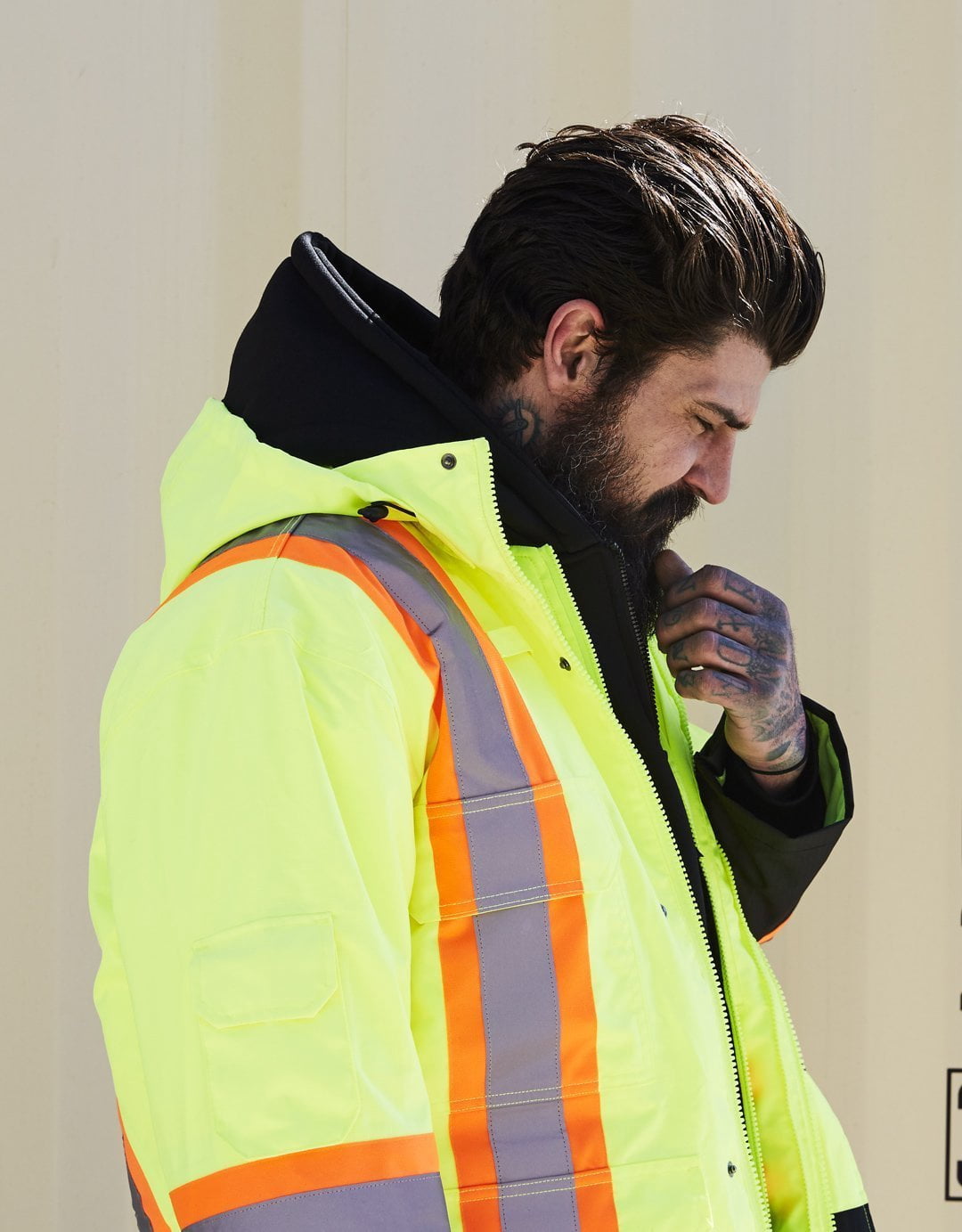 Parka de sécurité d'hiver Forcefield 6-in-1 Hi Vis avec veste bombardier amovible