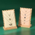thumbnail image 4 of fastboy Wood Made Necklace Display Stand Showcase Jewelry Collection Display Stand Necklace Bamboo Display Stand Multiple Slots White 1Set, 4 of 6