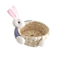 thumbnail image 3 of Uscallm 2Pcs Easter Bunny Basket Hand-Woven Straw Storage Basket for Easter Decorations, Home Decor Crafts, Spring Table Centerpiece, Easter Egg Holder, Easter Party Favors, 3 of 9