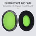 thumbnail image 3 of High Quality Headset Cushion Replacement Breathable Ear Pads Compatible with Kingston HyperX Cloud II(Green Flannel), 3 of 7