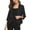 Black, variant on Mrat Womens Cropped Cardigan Open Front Light Cardigan Sun Knit Cardigan Thin Ice Silk Coat Shawl Plus Size Cardigan Lightweight Loose Tops Cropped Cardigan 3/4 Sleeve Thin Chiffon Blazer Dark Blue S