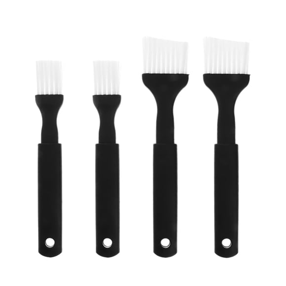 Silicone Oil Brush 2 - Silicone Brush for Kitchen Use with Handle for Baking and Grilling -Purpose Kitchen Tool Easy to Clean and Non-Stick 4PCS, OneSize, Black