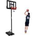 thumbnail image 1 of Kojooin Portable Basketball Hoop – 5.2FT to 10FT Adjustable Height, 44" Backboard Goal System for Kids, 1 of 7