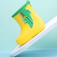 thumbnail image 4 of NOKIO Bottes de Pluie Classiques à Col Montant Semelle Antidérapante en TPR Semelle Intermédiaire Résistante aux Perforations Imprimés de Dessins Animés Fantaisistes Construction Waterproof pour Enfants Filles Garçons, 4 of 5