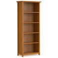 thumbnail image 1 of Amherst 30"Wide Solid Wood Transitional 5 Shelf Bookcase in Light Golden Brown, 1 of 8