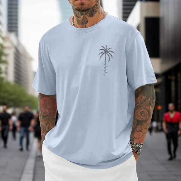WEAIXIMIUNG Mens T Shirts Graphic Country Men's Summer T Shirt Crew Neck Short Sleeve T Shirt With City Print Basic Shirts Men Loose Casual Shirts Sports Shirts
