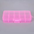 thumbnail image 4 of 10 Grid Plastic Jewelry Removable Earring Jewelry Craft Storage Box Beads Earring Container Pink, 4 of 4