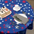 thumbnail image 4 of Patriotic 4th of July Tablecloth American Flag Round Tablecloth 60 Inch Independence Day Table Cloth for Farmhouse Kitchen Decor Polyester Blue Star Flag Table Covers for Party Outdoor Camping, 4 of 6