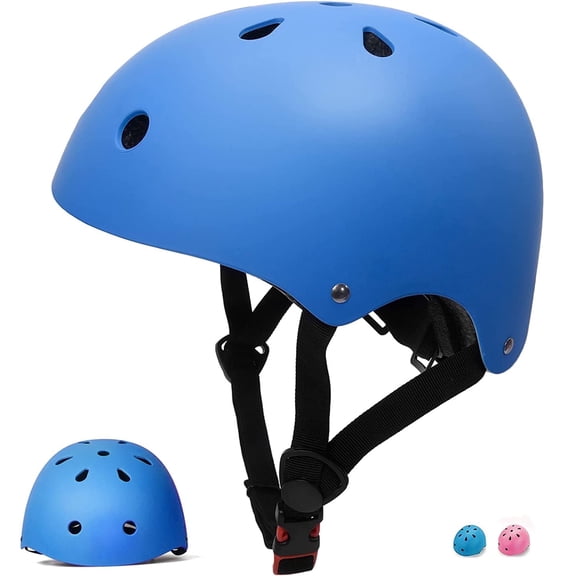 Tripumer Casques de Vélo pour Jeunes 9-15 Ans Casque de Planche à Roulettes Trottinette Garçons Filles Casques de Bicyclette Cyclisme Casques Ajustables Bleu
