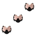thumbnail image 3 of Guardoinrt Wide Application Bow Hair Net For Chic And Professional Appearance Good Gifts Two Bows- light pink 3Set, 3 of 6