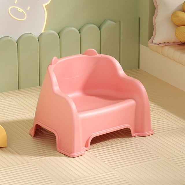 Ergonomic Kids Plastic Stool with Backrest, Stackable Safe Design for Children, Mini Chair for Home Playroom and Classroom