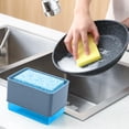 thumbnail image 3 of Kitchen Soap Dispenser with Sponge Holder and Drain Pan – 350 mL Automatic Liquid Dispenser for Sink, ABS Material, Transparent Container, 3 of 8