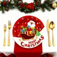 thumbnail image 3 of Santa Claus Themed Disposable Round Paper Plates for Festive Holiday Table Settings, 3 of 6