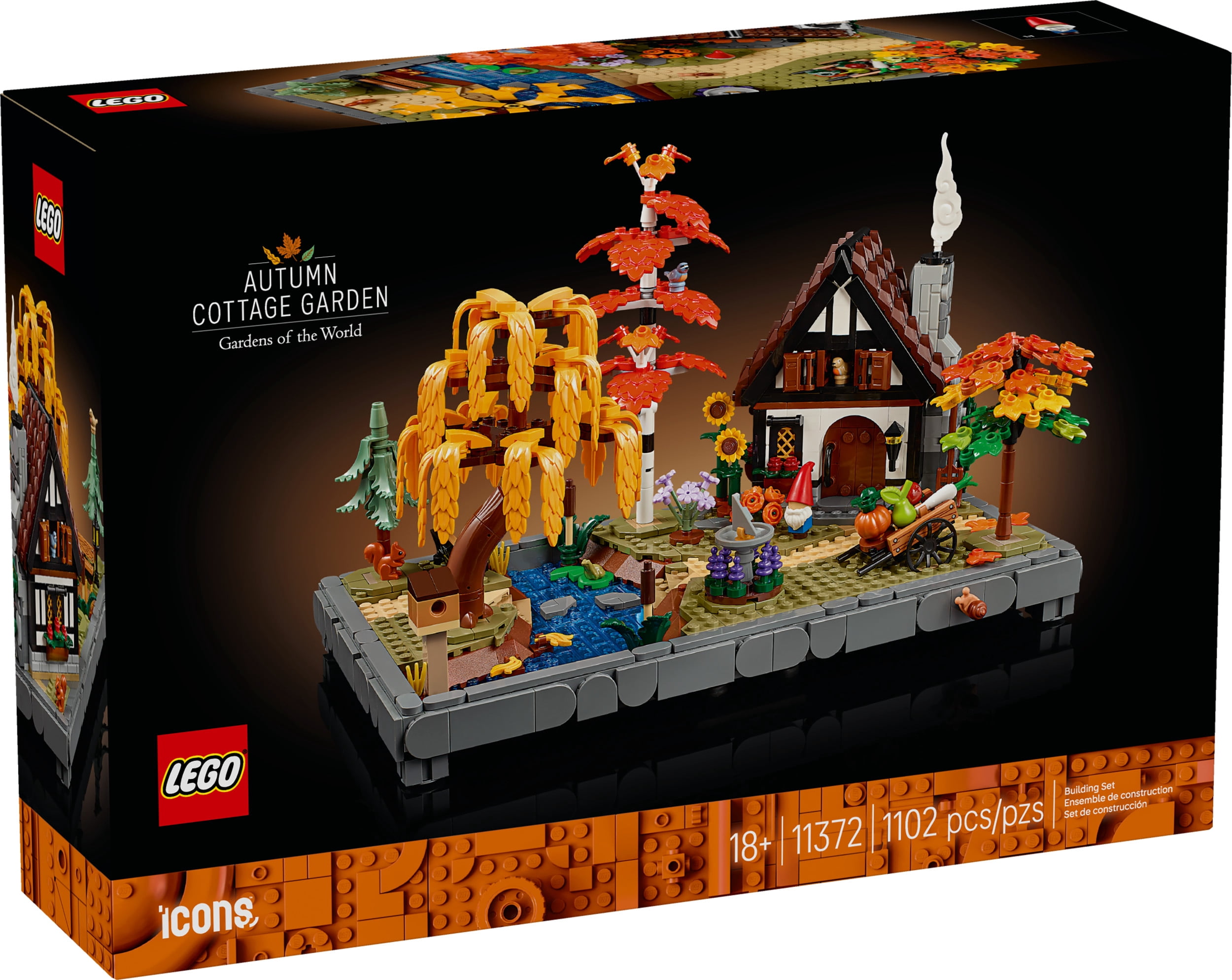 LEGO Icons Autumn Cottage Garden Building Set for Adults, Ages 18+ - Whimsical Room Decor for Office, Bedroom, or Book Shelf - Building Blocks for Crafting Fans - Gift Idea for Birthdays - 11372