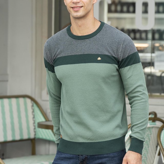 Qertyioot Men's & Big Men's Original Round Neck Sweater Soft Casual Sweaters for Men Classic Pullover Sweaters With Ribbing Edge