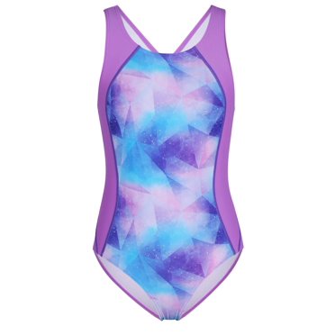 Charmo Color Blocked Swimwear for Girls Athletic One Piece Practice Swimsuits Racerback Competition Bathing Suits, Size 8-16