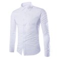 thumbnail image 1 of AherBiu Men Shirts Button down Long Sleeve Causal Regular Fitted Causal Loose Fall Winter Classic Solid Color Tee Tshirts, 1 of 2