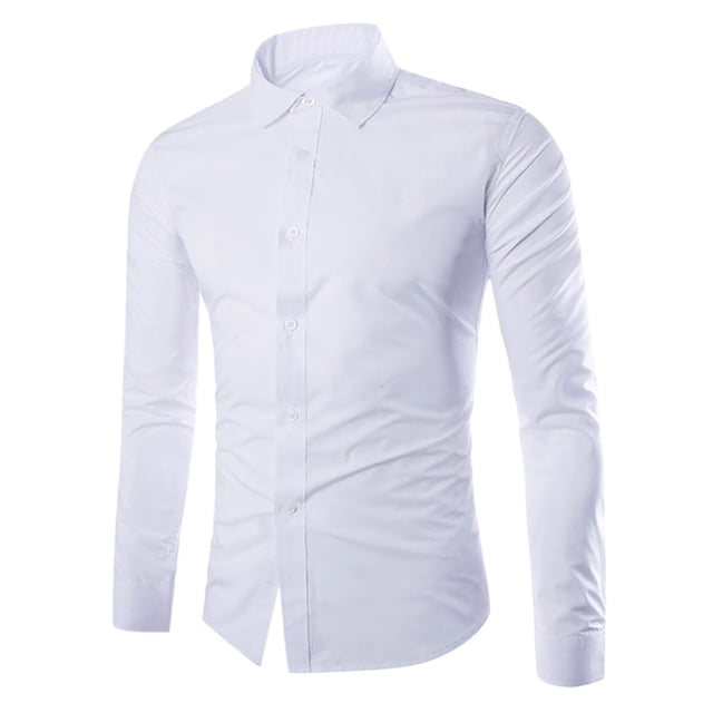 AherBiu Men Shirts Button down Long Sleeve Causal Regular Fitted Causal Loose Fall Winter Classic Solid Color Tee Tshirts