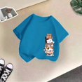 thumbnail image 4 of LUOGENLI T-Shirt pour Filles Enfant Filles Mignon Mode Imprimé Décontracté Ample Col Rond Manche Courte Tee Été T-Shirt Hauts Chemises pour Filles 2025 Moins de 20 Bleu Foncé 2-4 Ans, 4 of 4