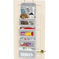 thumbnail image 1 of Simple Houseware Over Door 4 Clear Window Pocket Organizer with 3 Pockets Grey, 1 of 5