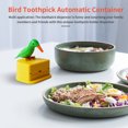 thumbnail image 2 of Toothpick Box Toothpick Storage Case toothpick case toothpick plastic Automatic Dispenser Bird Shape ABS Plastic Holder, Green, Yellow, 2 of 9