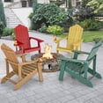 thumbnail image 4 of Costway Chaise Adirondack de Patio en HIPS avec Porte-Gobelet, Résistante aux Intempéries, Extérieur, 380 Lb, Jaune, 4 of 10