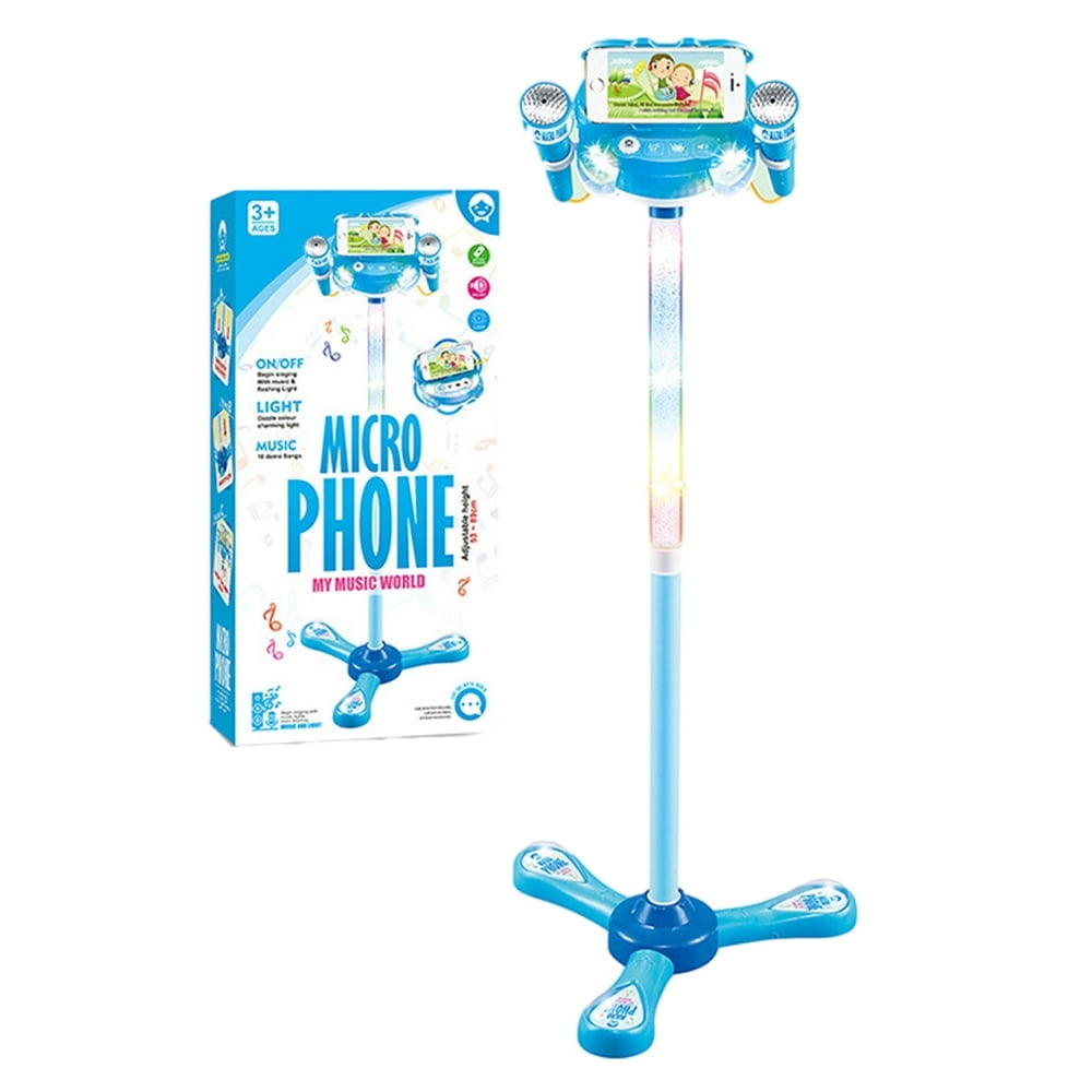 Machine de karaoké pour enfants avec support, microphone clignotant, support réglable, cadeau pour enfants de 3 ans et plus (rose double Machine de karaoké pour enfants avec support, microphone clignotant, support réglable, cadeau pour enfants de 3 ans et plus (rose double