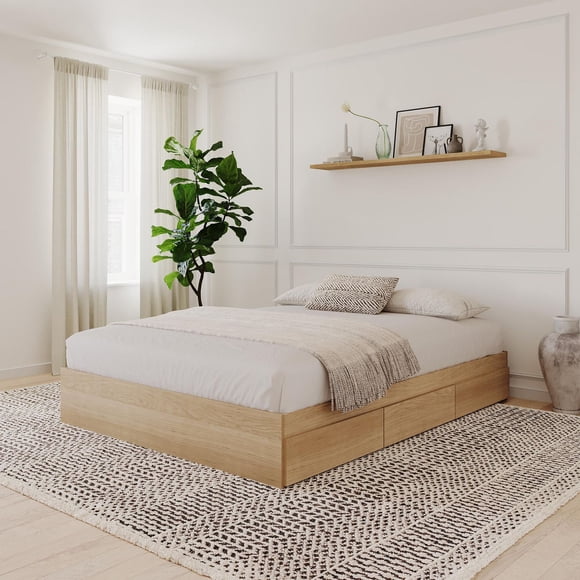 Nexera Nordik 3 Drawer Storage Bed Natural Maple