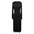 thumbnail image 4 of Yuyuzo Spring Dresses for Women 2024 Long Sleeve Crewneck Sweater Dress Ribbed Knit Flowy A Line Maxi Dresses, 4 of 5