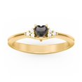 thumbnail image 2 of Birthstone Heart Ring with Shoulder Accents - Smokey Quartz (June), 2 of 4