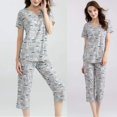 thumbnail image 2 of Ensembles de Pyjama pour Femmes, Hauts de Nuit avec Pantalons Capri, 2 of 6