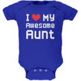 thumbnail image 1 of I Heart My Awesome Aunt 8 Bit Pixel Royal Soft Baby One Piece, 1 of 1
