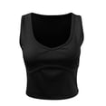 thumbnail image 4 of Yuyuzo Débardeurs Côtelés pour Femmes Sans Manches Col Rond Crop Tops Extensibles Slim Basiques, 4 of 4