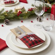 Home Christmas Knife and Fork Set Christmas Decoration Restaurant Decoration Hotel Decoration Linen Cloth Christmas Knife and Fork Set Home Essentials