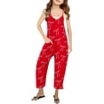 thumbnail image 2 of Girls Romper Bow Print Jumpsuits Rompers for Girls Sleeveless Rompers with Pockets Cute Clothes for Girls 4-5 Y, 2 of 6