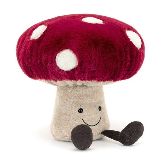 Jellycat Amuseable Mushroom Plush Toy, Red & White, 12 Inches