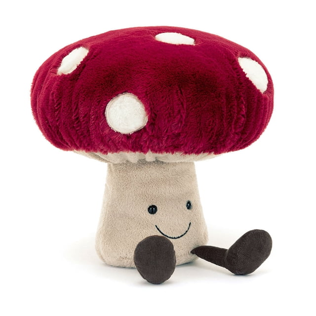 Jellycat Amuseable Mushroom Plush Toy, Red & White, 12 Inches