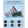 thumbnail image 3 of Wearlizer 2 Packs Compatible with Fitbit Versa 4 Bands/Versa 3 Bands/Sense 2 Bands/Sense Bands for Women, Pretty Two-tone Floral Engraved Silicone Straps, Cute Flower Pattern Sport Wristband Bracelets, 3 of 6