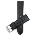 thumbnail image 1 of Extra Long (XL) 20mm GT Rally Perforated Leather Watch Strap Band, Stainless Steel Buckle, 1 of 7