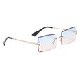 thumbnail image 3 of Esquirla Square Rimless Tinted Lens Retro Party Rave Shades Glasses - blue Blue Pink, 3 of 8