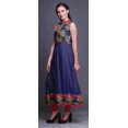 thumbnail image 3 of Bimba Robe Anarkali Florale Navy Blue3 pour Femmes, Kurti Imprimée Ethnique Indienne, Longue Kurta, Robe de Soirée, XX-Grand, 3 of 6