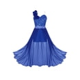 thumbnail image 1 of RUNQHUI Robe Princesse à Volants pour Enfants Filles Combinaison Robe en Tulle à Fleurs Broderie Robe en Mousseline Bleu Royal 12, 1 of 7