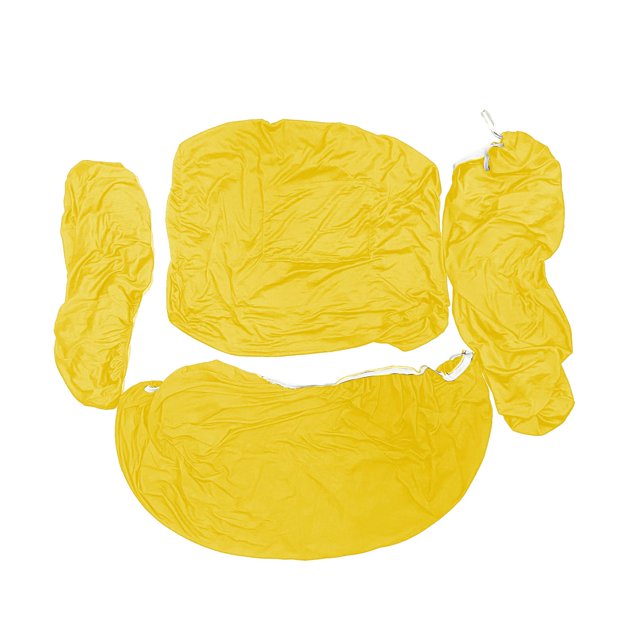 Recliner Chair Covers Protective Sofa Slipcovers in yellow, designed as a 4-piece set with a back cover, seat cover, and two arm covers. Crafted from stretch elastic polyester material, these slipcovers are lightweight, breathable, and offer 360-degree full protection with a non-slip fit. Ideal for home, banquet, conference, and cafe use.